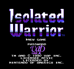 Isolated Warrior Title Screen
